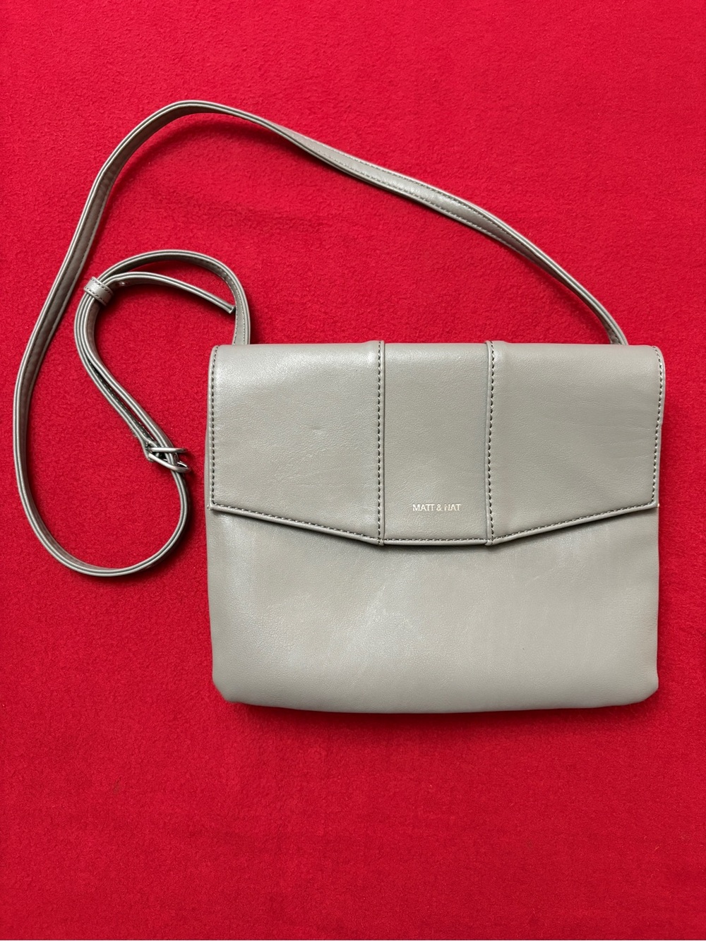 Matt & Nat Gray Vegan Leather Crossbody Bag